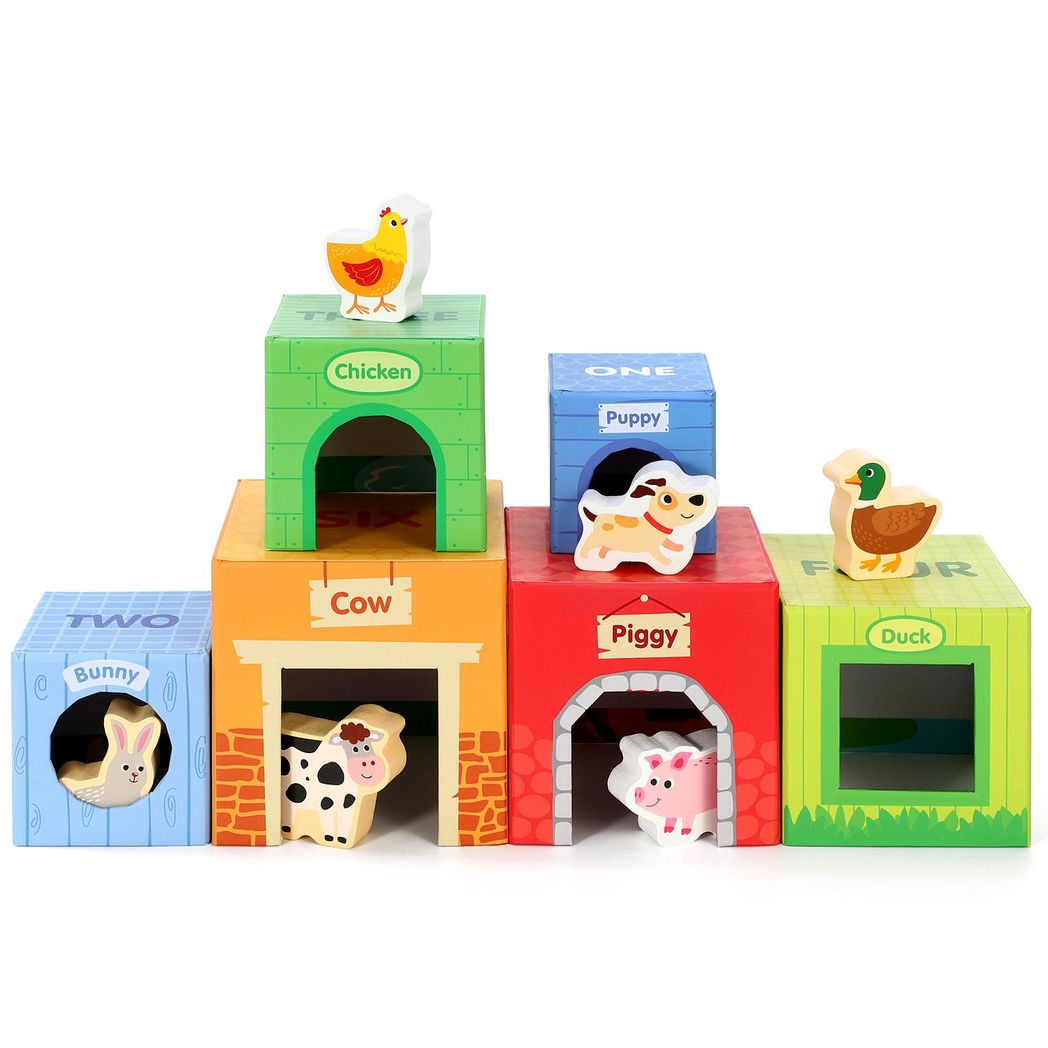 SOKA Farm Stacking Cube – Early Counting, Colours, Vegetables and Farm Animals