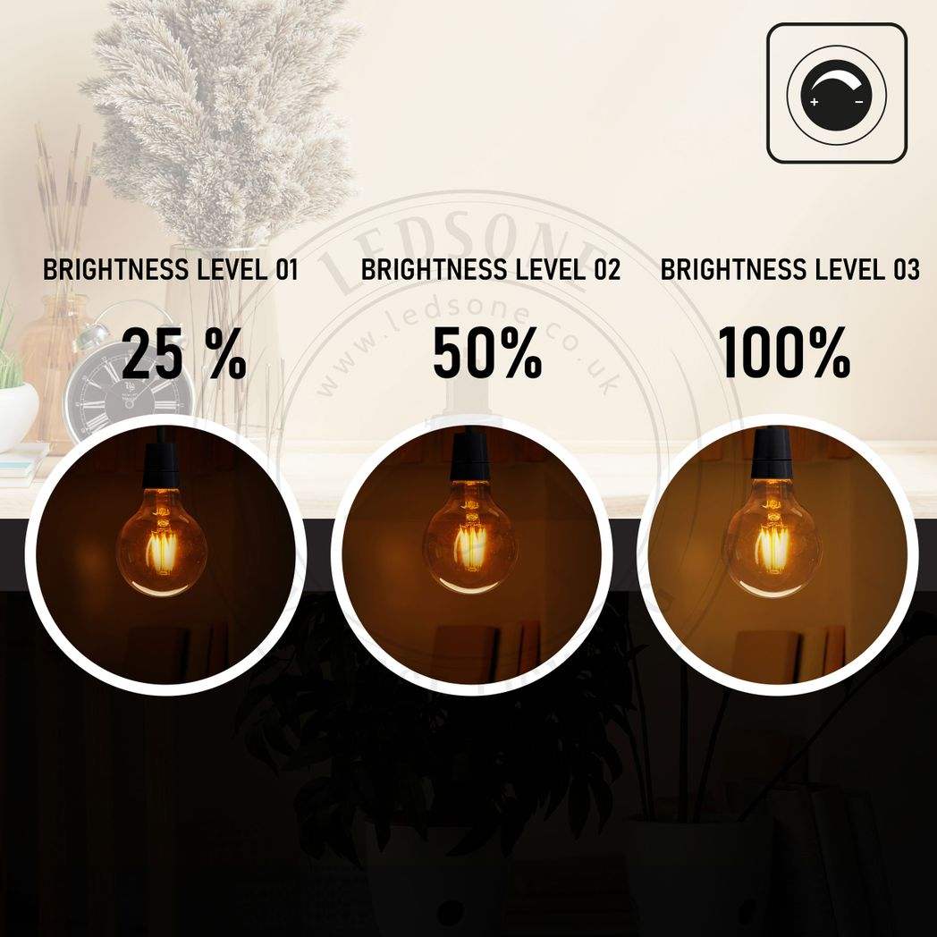 6Pack E27 LED Edison Dimmable Vintage Amber Glass Warm white 2700K Light Bulbs