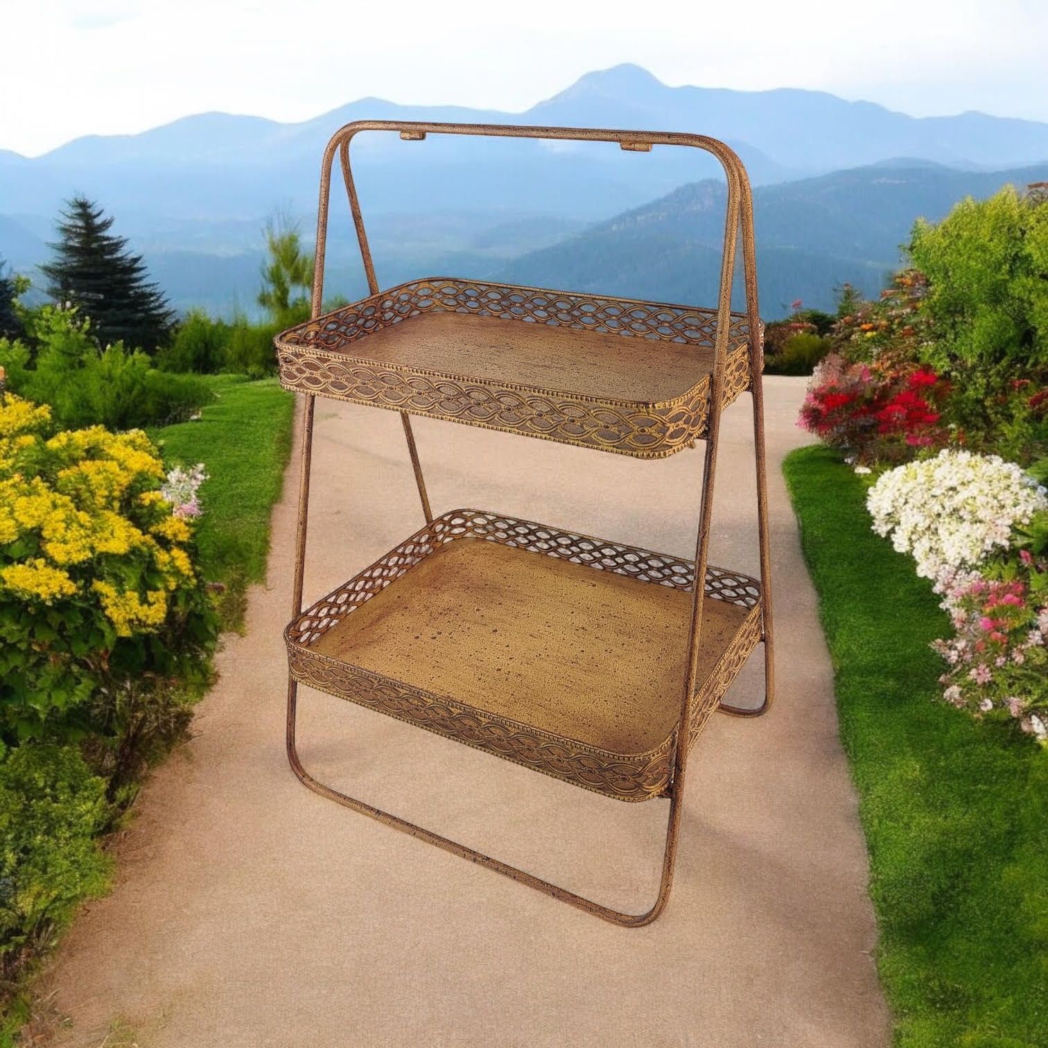 MSL 59cm Rusty Metal Display Shelf