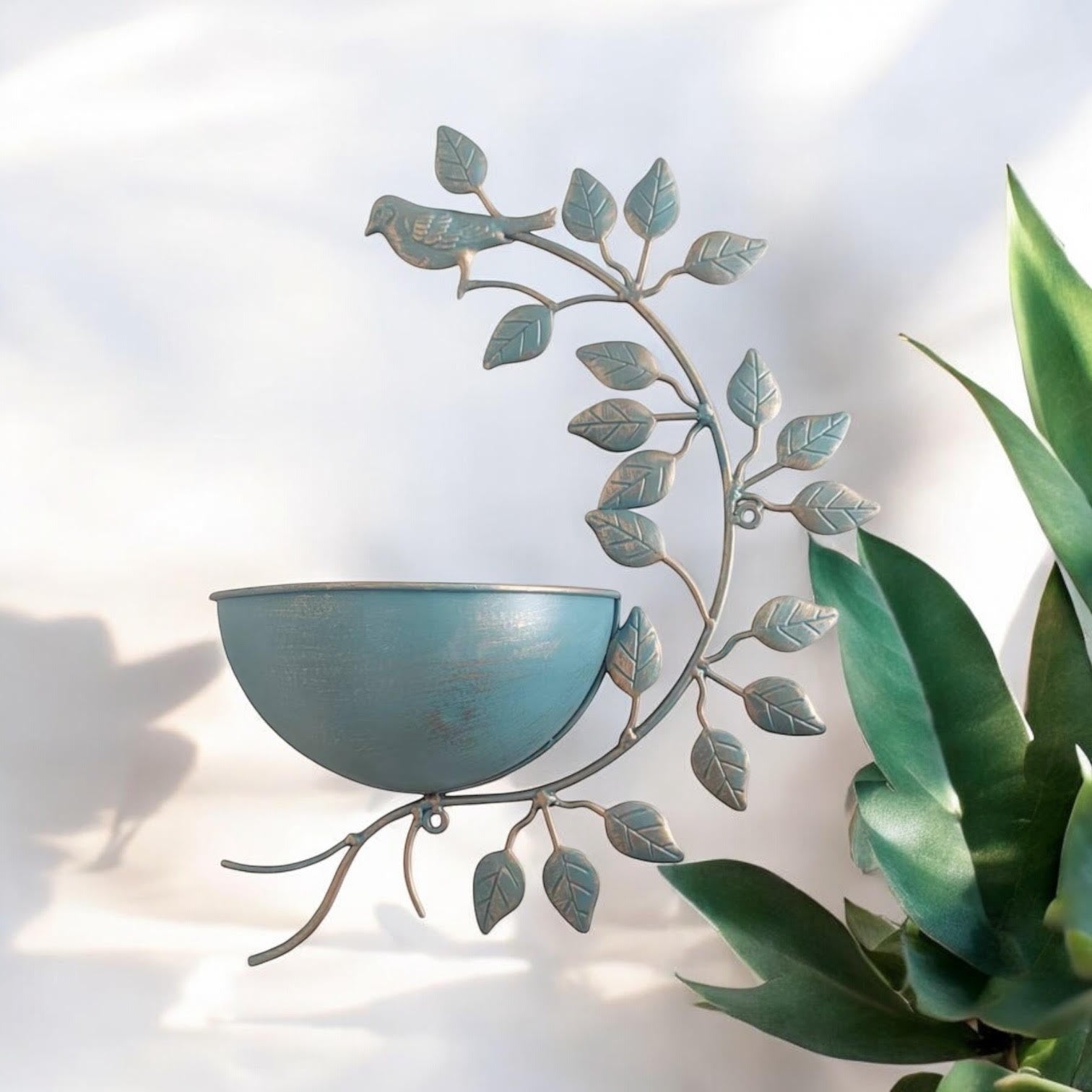 MSL 42cm Blue Metal Garden Planter