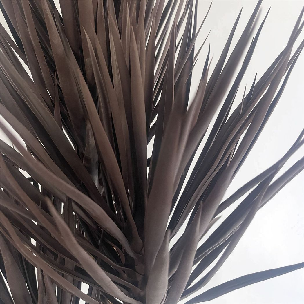 Leaf 155cm Artificial Yukka Tree Plant, Spiky, UV Resistant Outdoor Tree, Dark Red and Brown