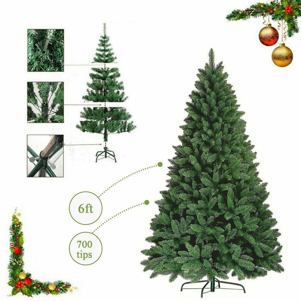 6ft Green Artificial Colorado Christmas Tree with Metal Stand 180cm