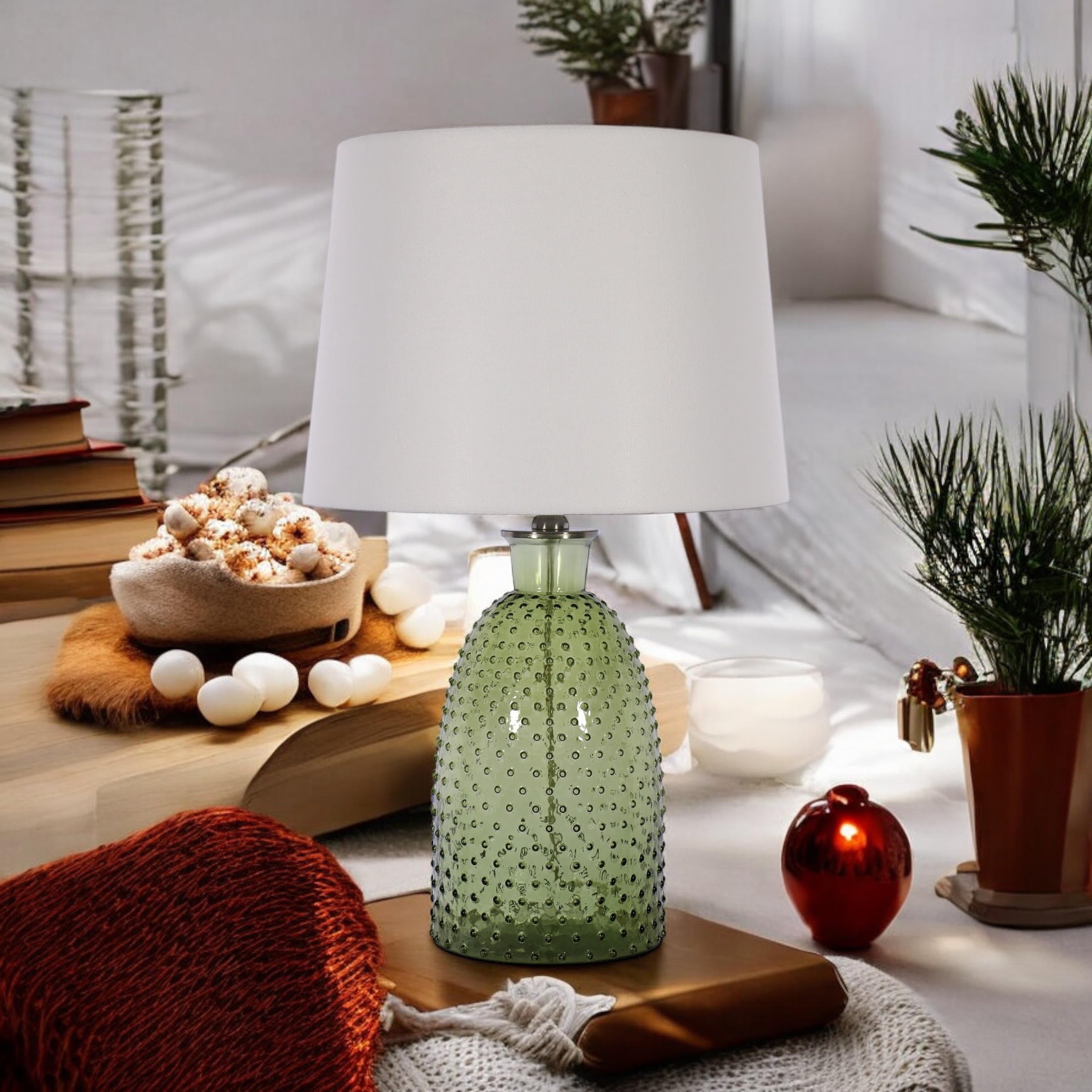 MSL 45cm Ceramic Table Lamp Base and Shade with Inline Rocker Switch, Double Insulated