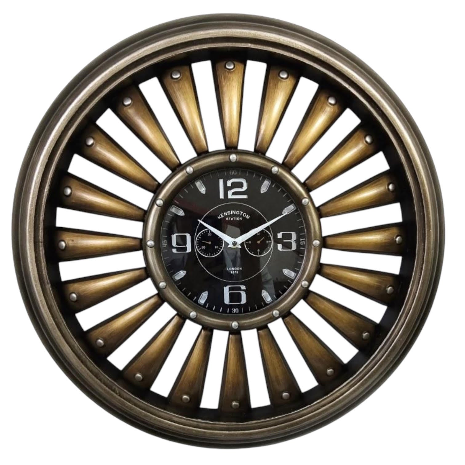 MSL 63cm Wall Clock - Ray Design, Hanging Hook, AA Battery Required
