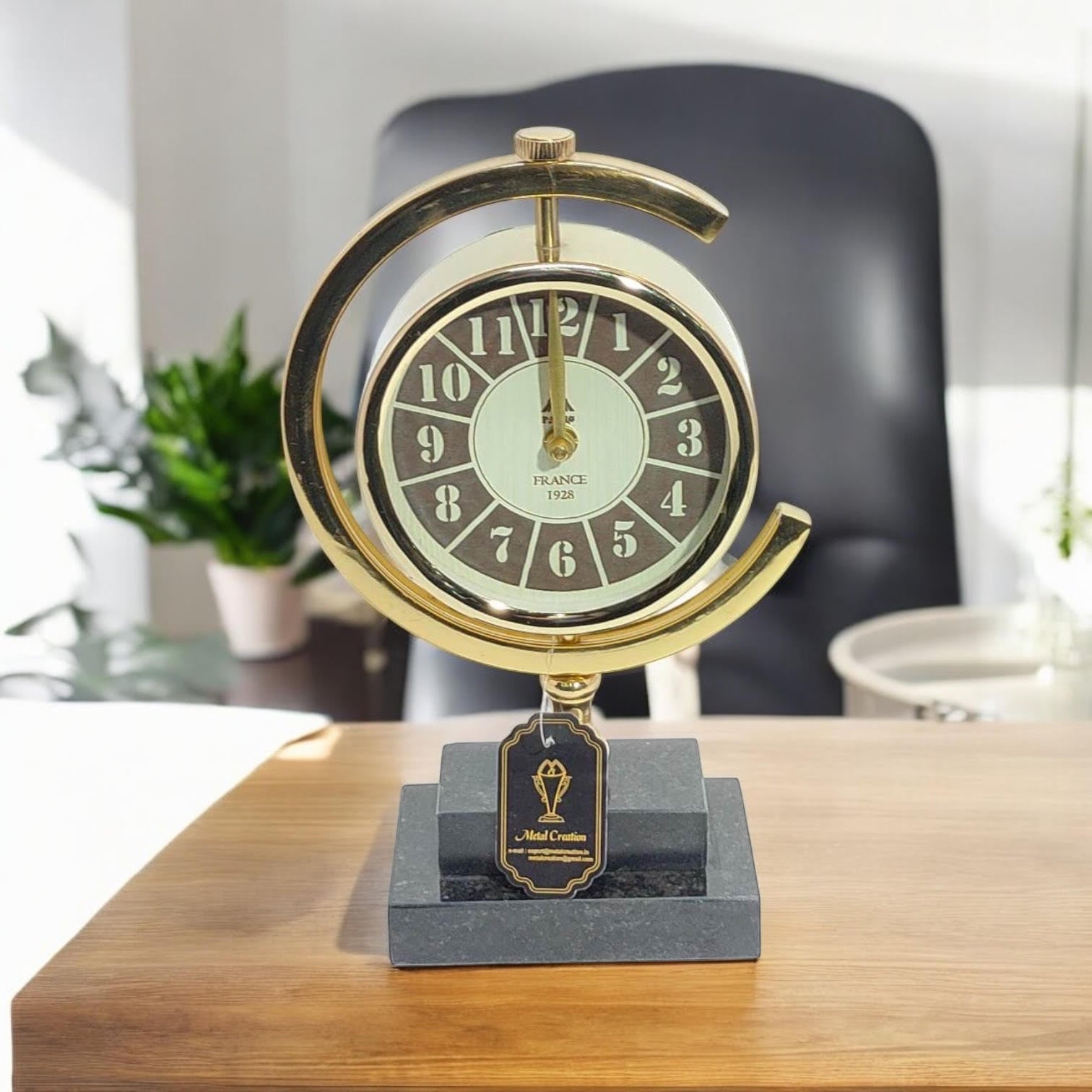 MSL Hand Finished Table Clock, Requires 1 AA Battery