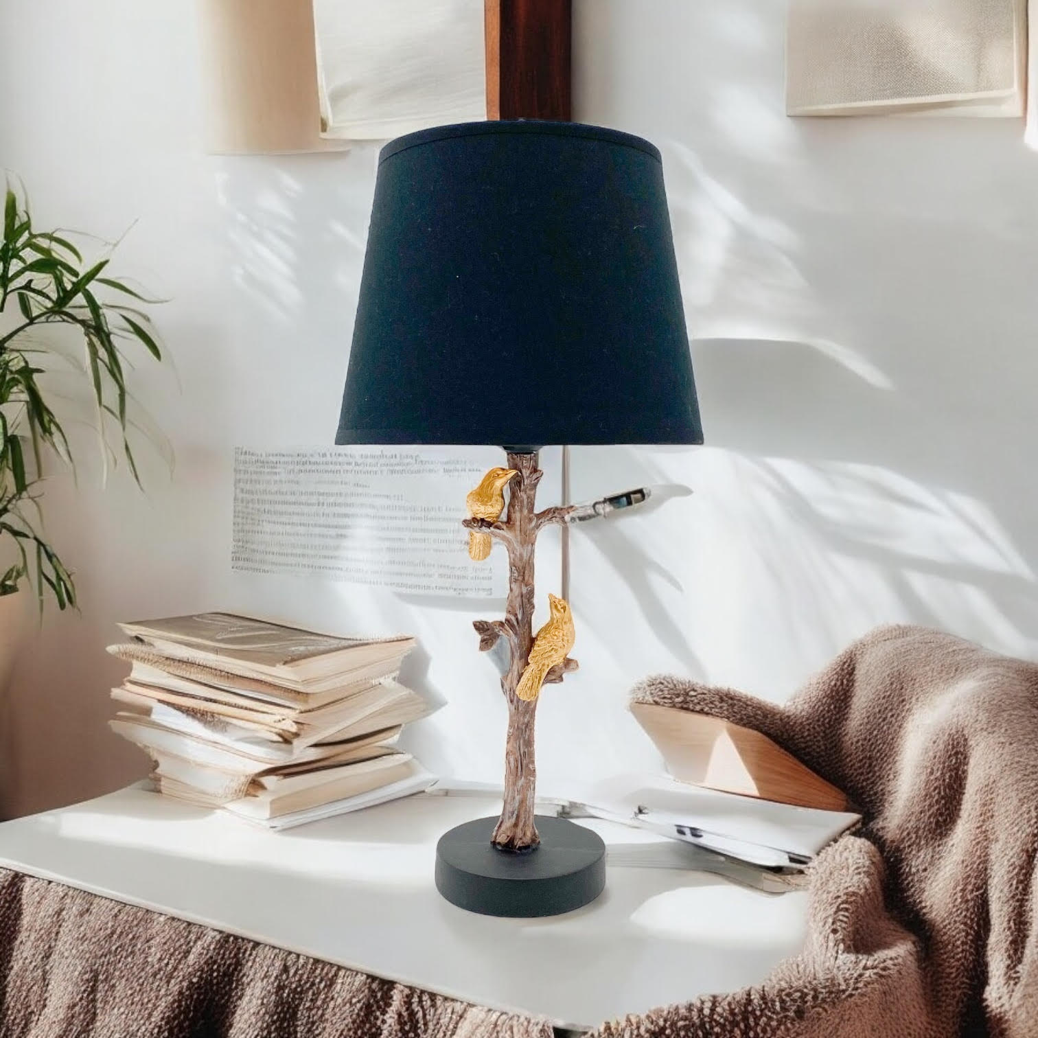 MSL 44x22x22cm Table Lamp with 9" Shade and In-Line Switch