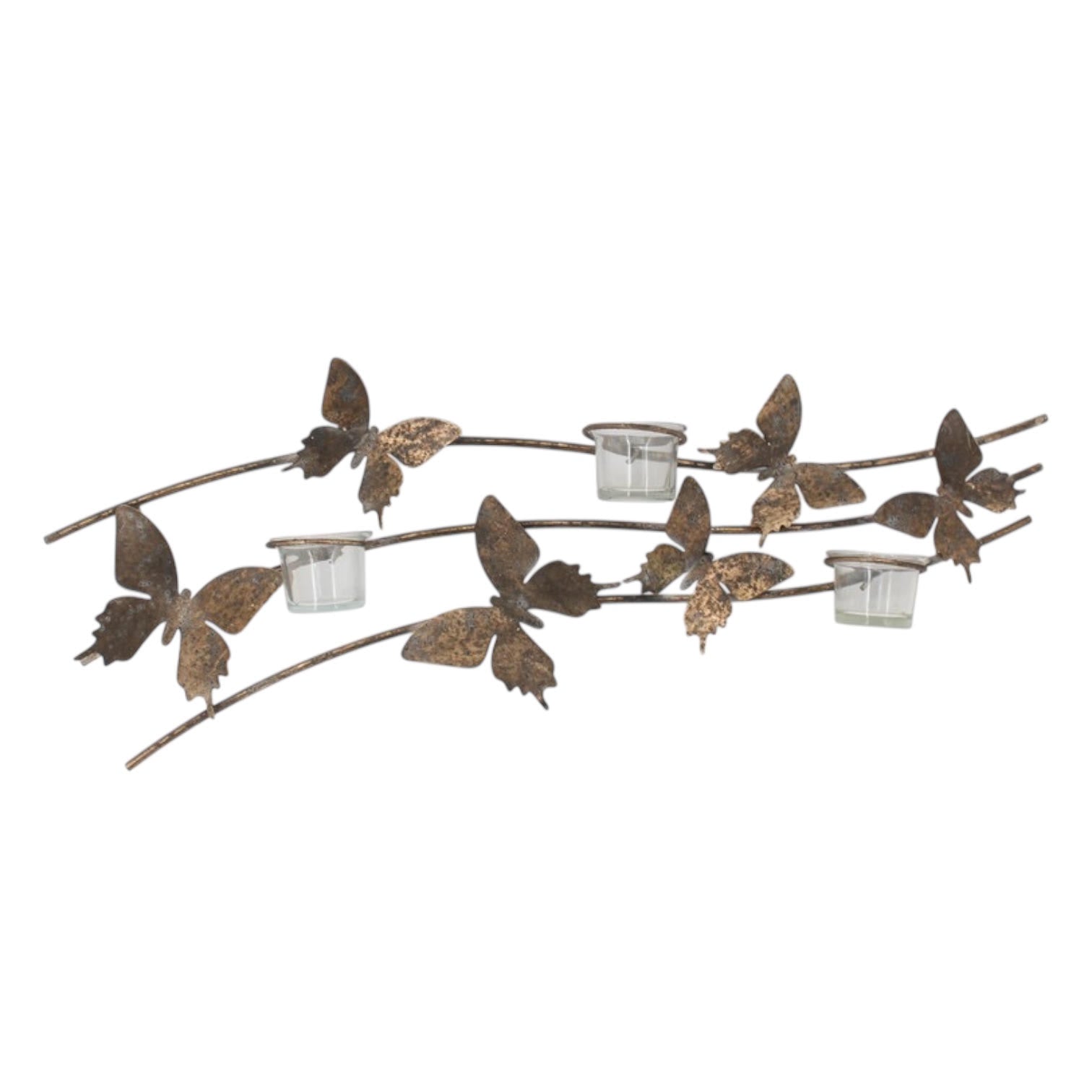 MSL 67cm Hand-Finished Metal Butterfly Candle Holder