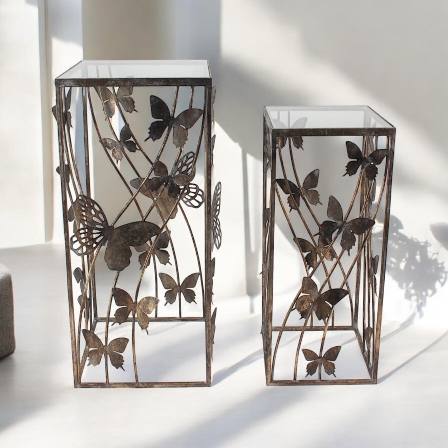 MSL Set of 2 Metal Butterfly Design Tables