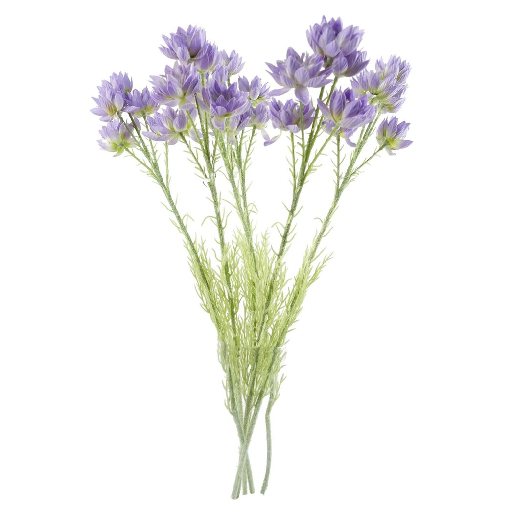 Pack of 6 Purple Starflower Stems, 60cm Tall, Silk Flowers, 30 Flowers Total