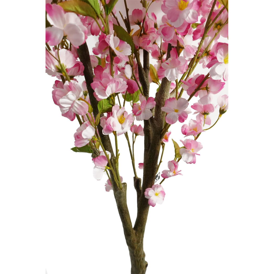 Leaf 180cm Artificial Pink Cherry Blossom Tree in Black Plastic Pot