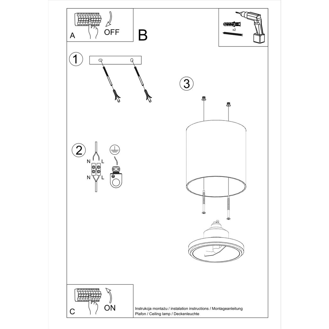 Ceiling lamp aluminum Tiube modern Design GU10