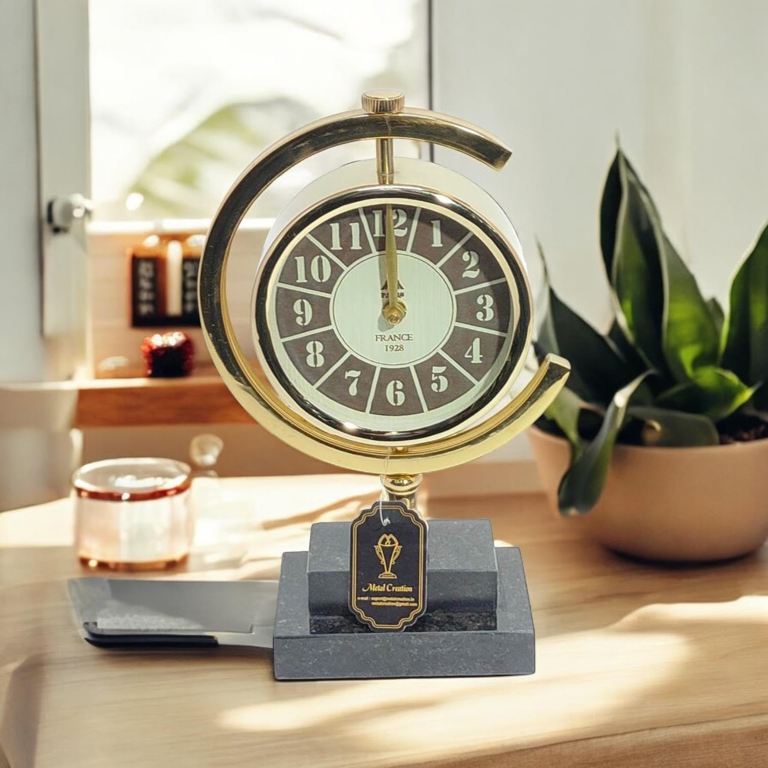 MSL Hand Finished Table Clock, Requires 1 AA Battery