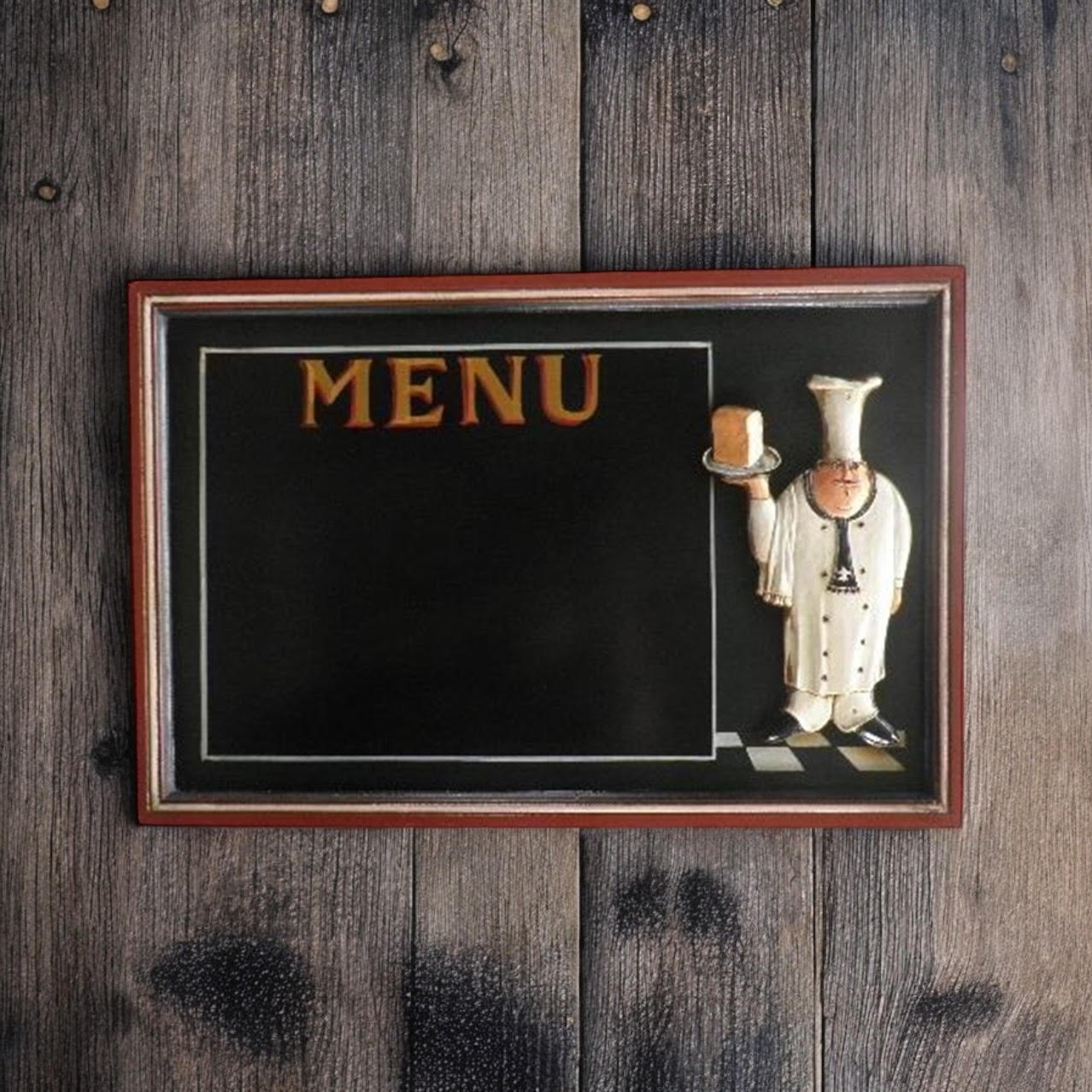MSL 60 x 40 cm Chef Menu Blackboard with Hanging Hook, Easy Wipe Clean
