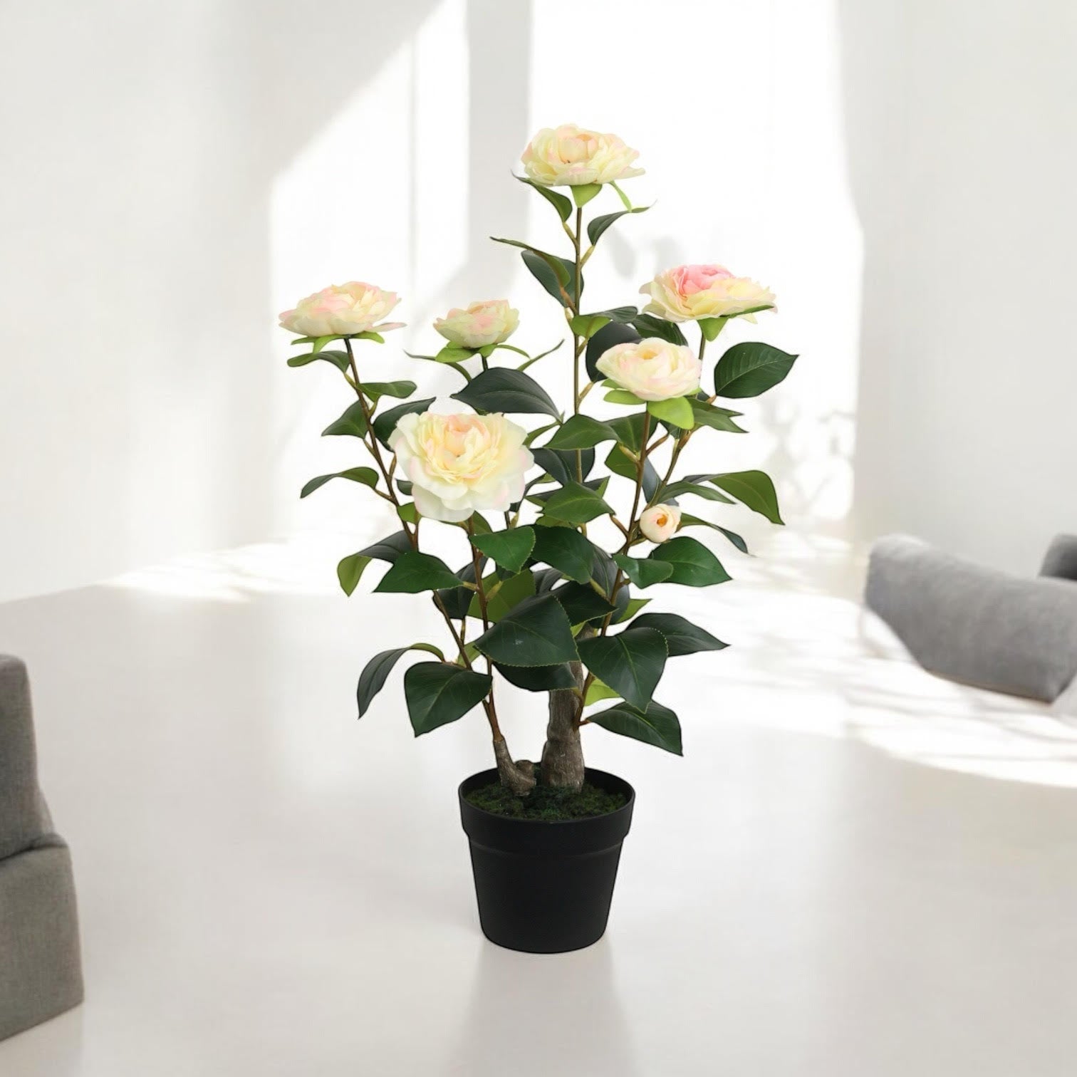 MSL 58CM Artificial Camellia Plant, Realistic Design, Maintenance Free