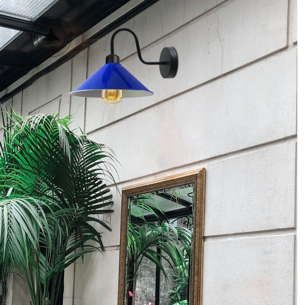 Vintage Black Metal Wall Sconce, E27 Dimmable Indoor Light