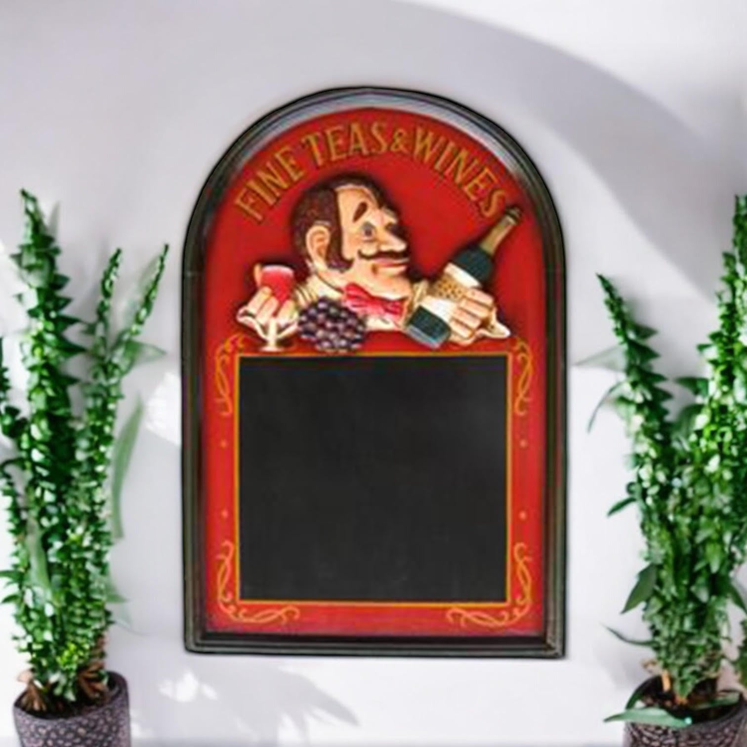 MSL 60 x 40 cm Black Menu Board with Hanging Hook, Easy Wipe Clean
