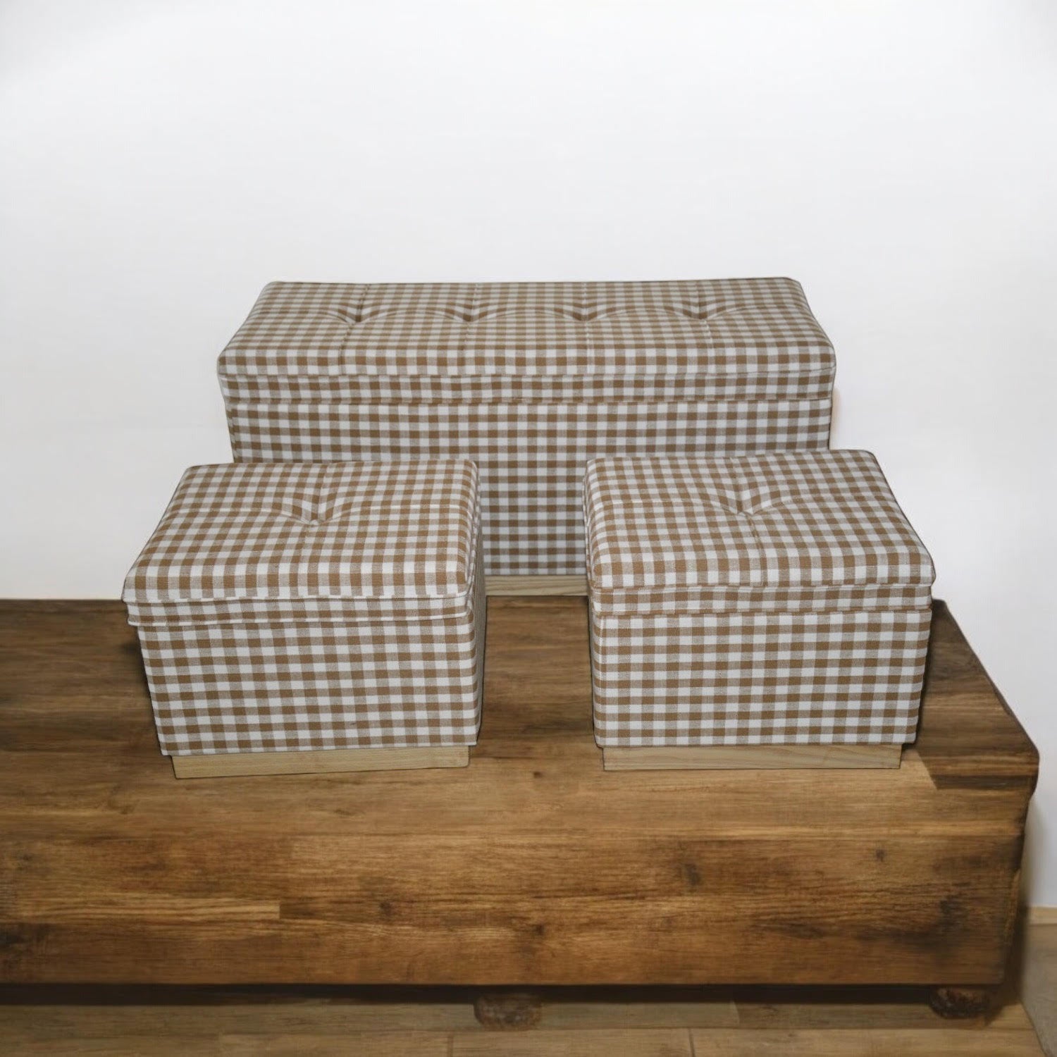 MSL Set of 3 Wooden Stools