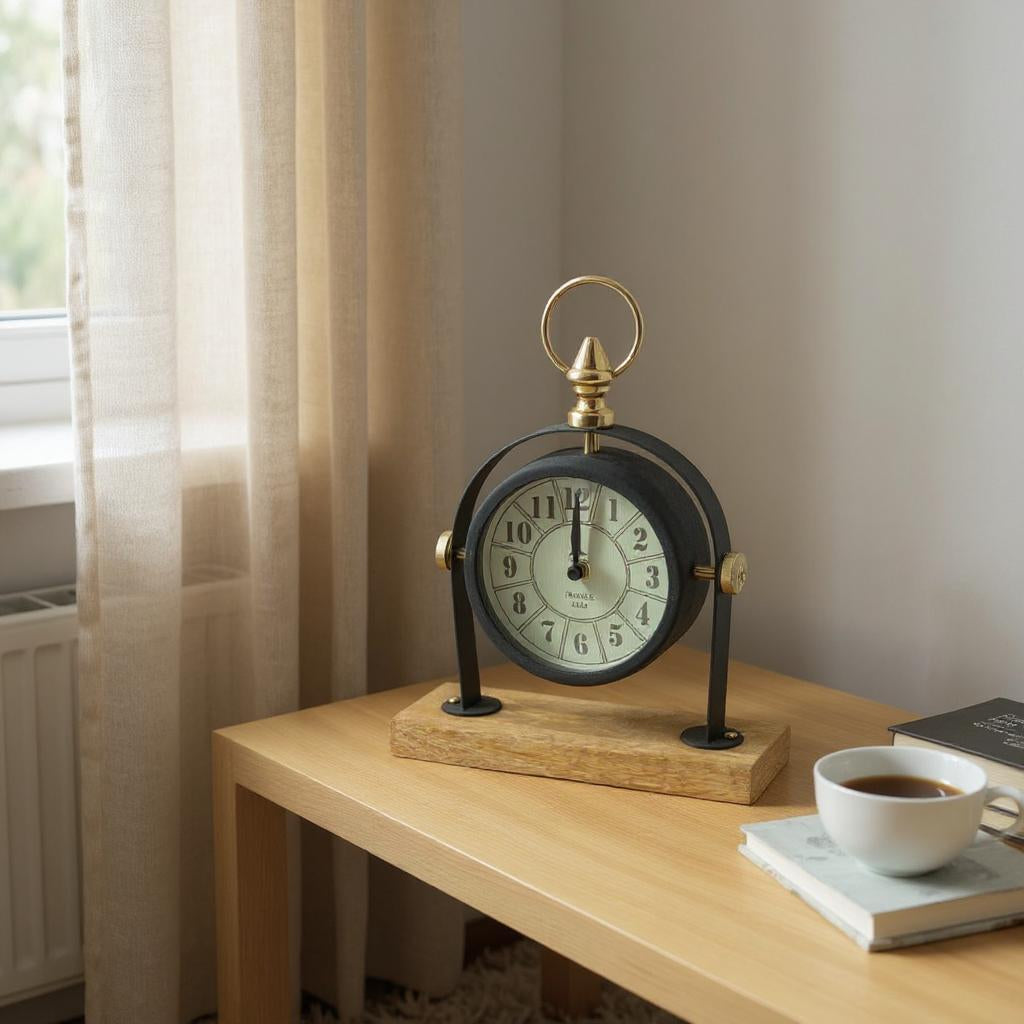 MSL Hand Finished Table Clock, 1 AA Battery Powered