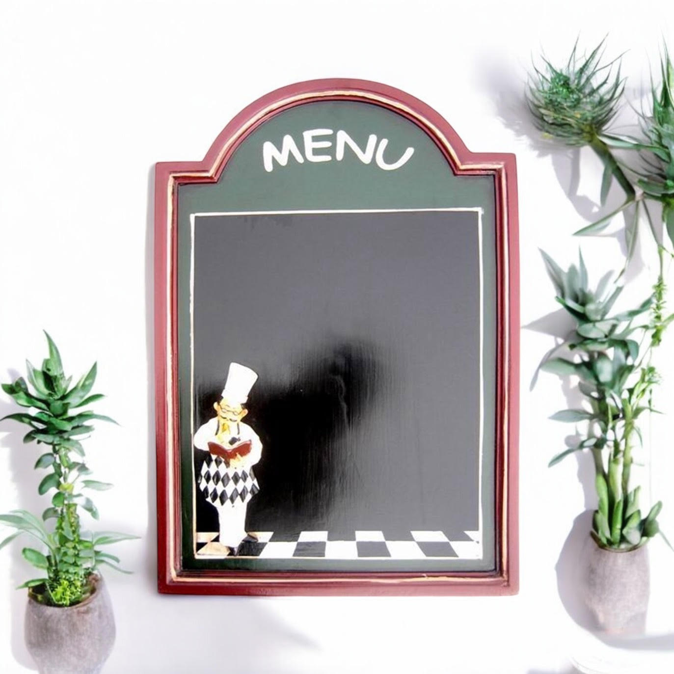 MSL 60 x 40 cm Chef Menu Blackboard, Easy Wipe Clean, Hanging Hook on Back