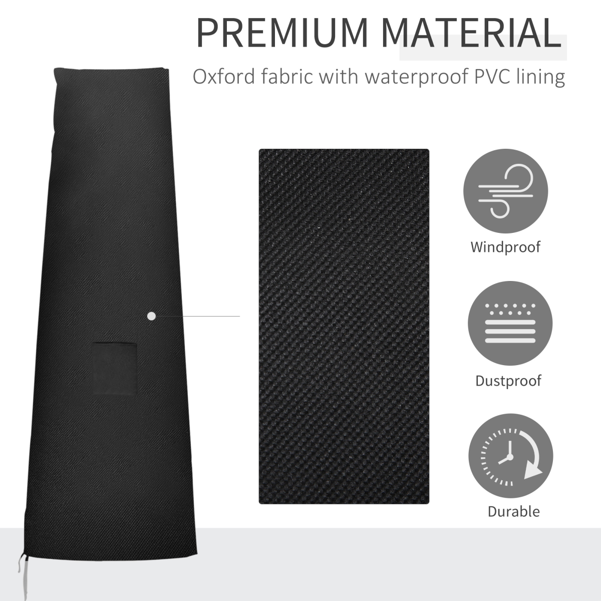 Outsunny 6.6ft Waterproof Parasol Umbrella Cover with Cord Locks