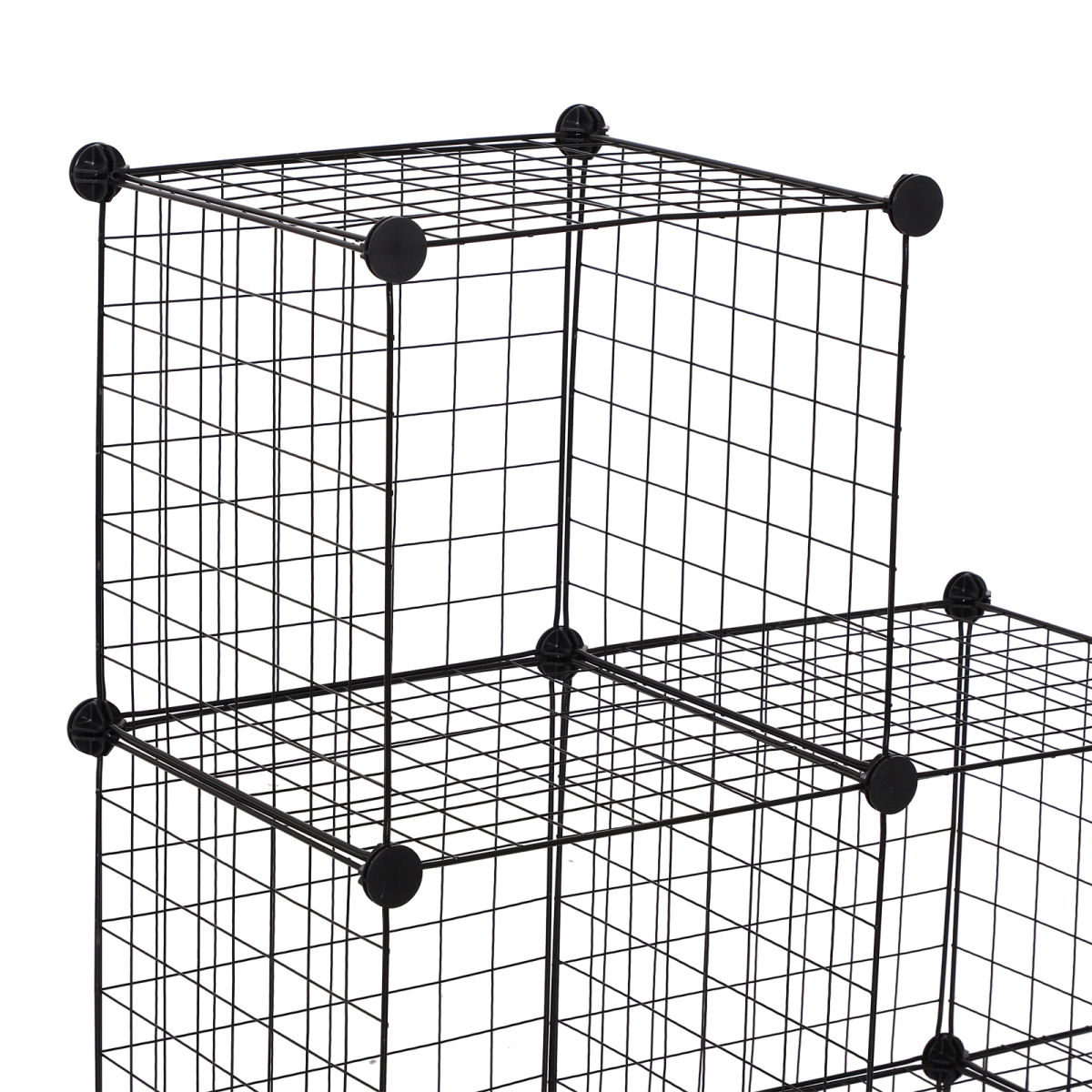 HOMCOM DIY 6 Cube Wire Storage Cabinet Organiser, Black, 111L x 37W x 111H cm