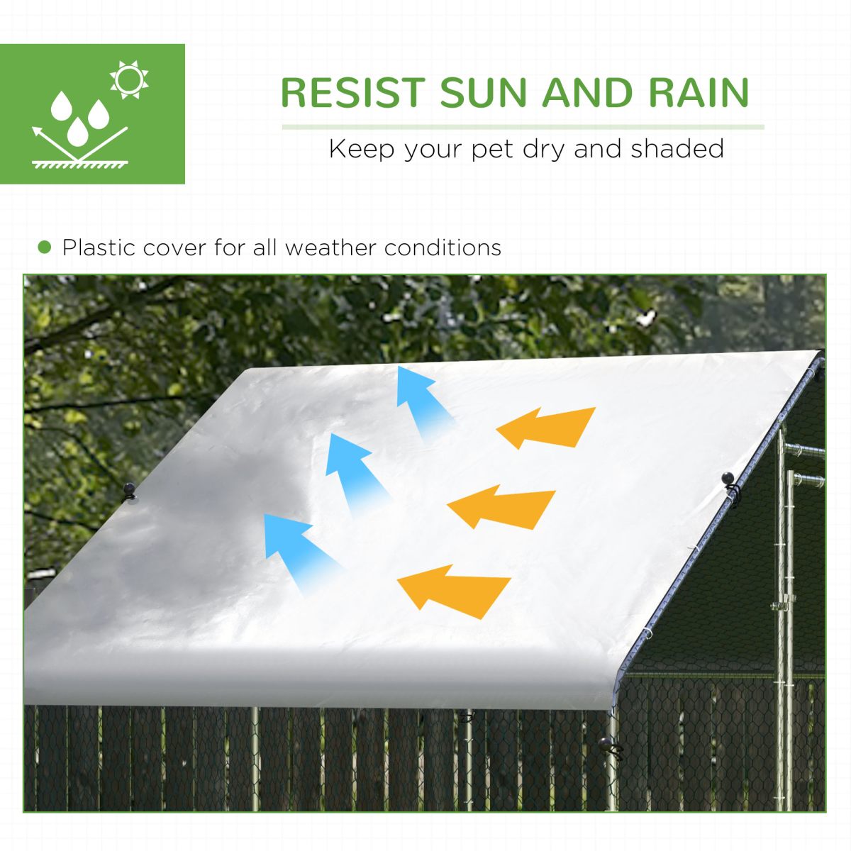PawHut Large Walk-In Galvanised Chicken Run with Cover