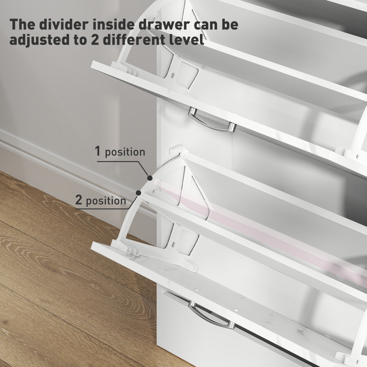 HOMCOM 4-Drawer Shoe Cabinet, Holds 18 Pairs, Black