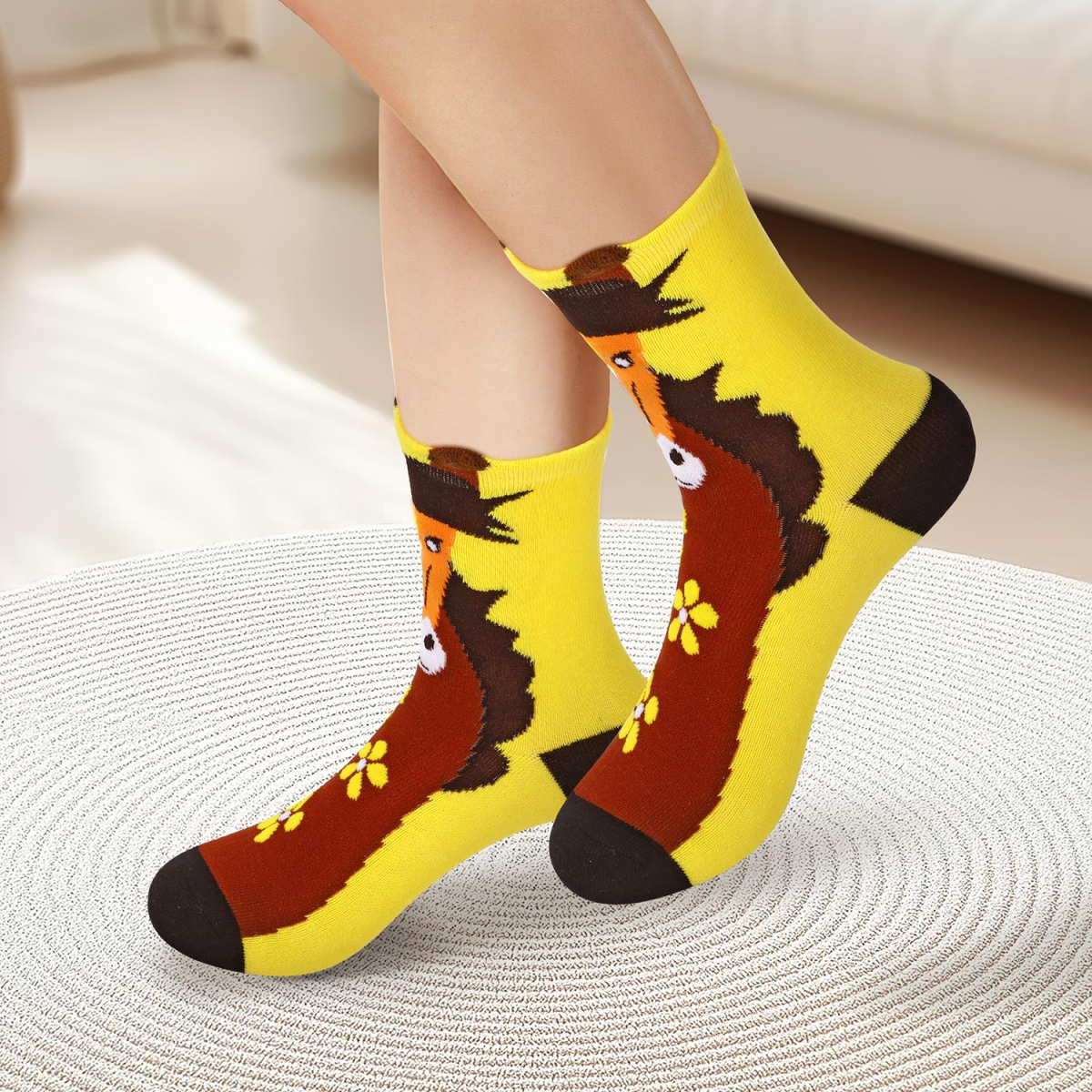 Vinsani 5 Pack Animal Print Socks for Women UK 4-7