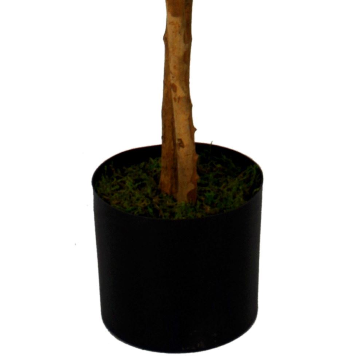 130cm Artificial Wisteria Tree with White Flowers, Premium Range, with Metal Planter