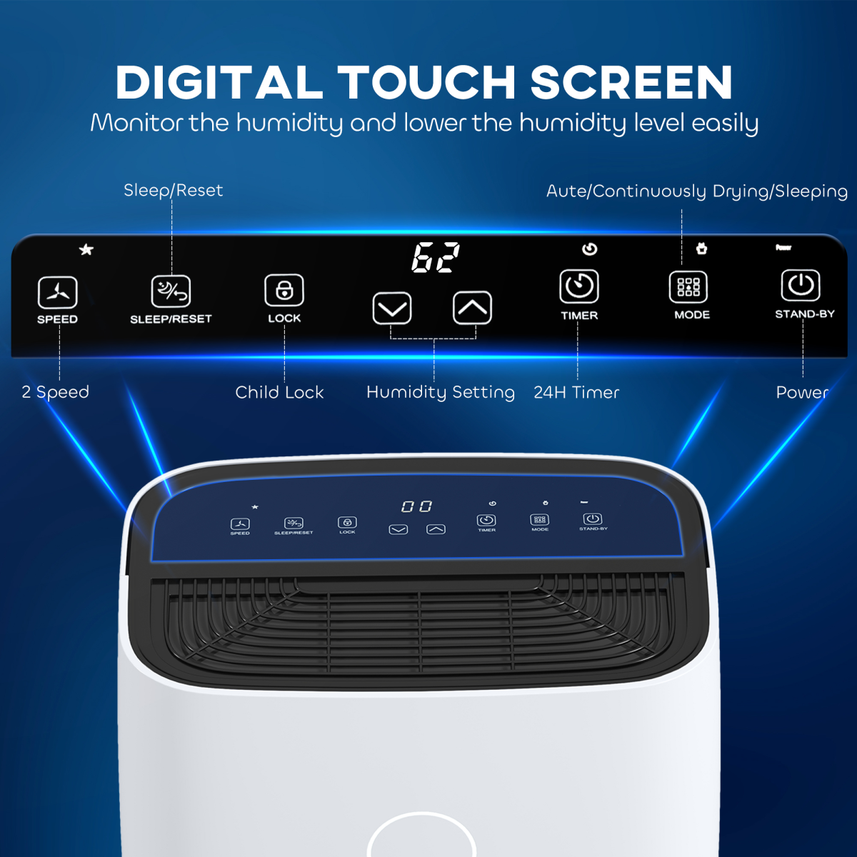 HOMCOM 16L/Day Quiet Portable Dehumidifier for Home & Laundry Room