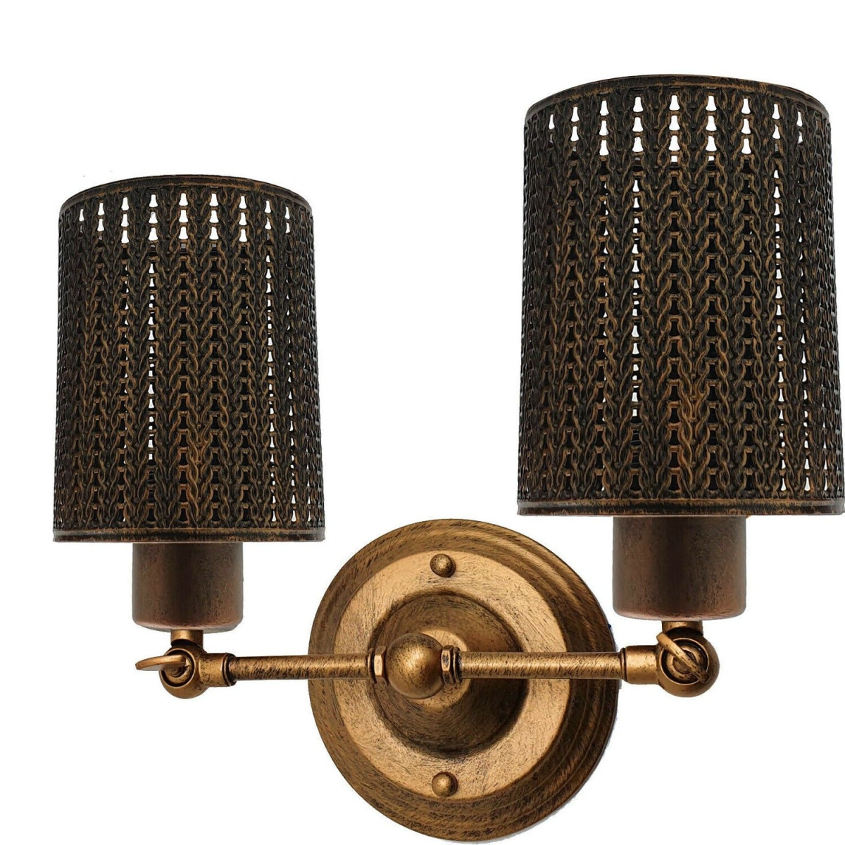 Brushed Copper Wall Light Sconce, Wall Mounted Iron E27
