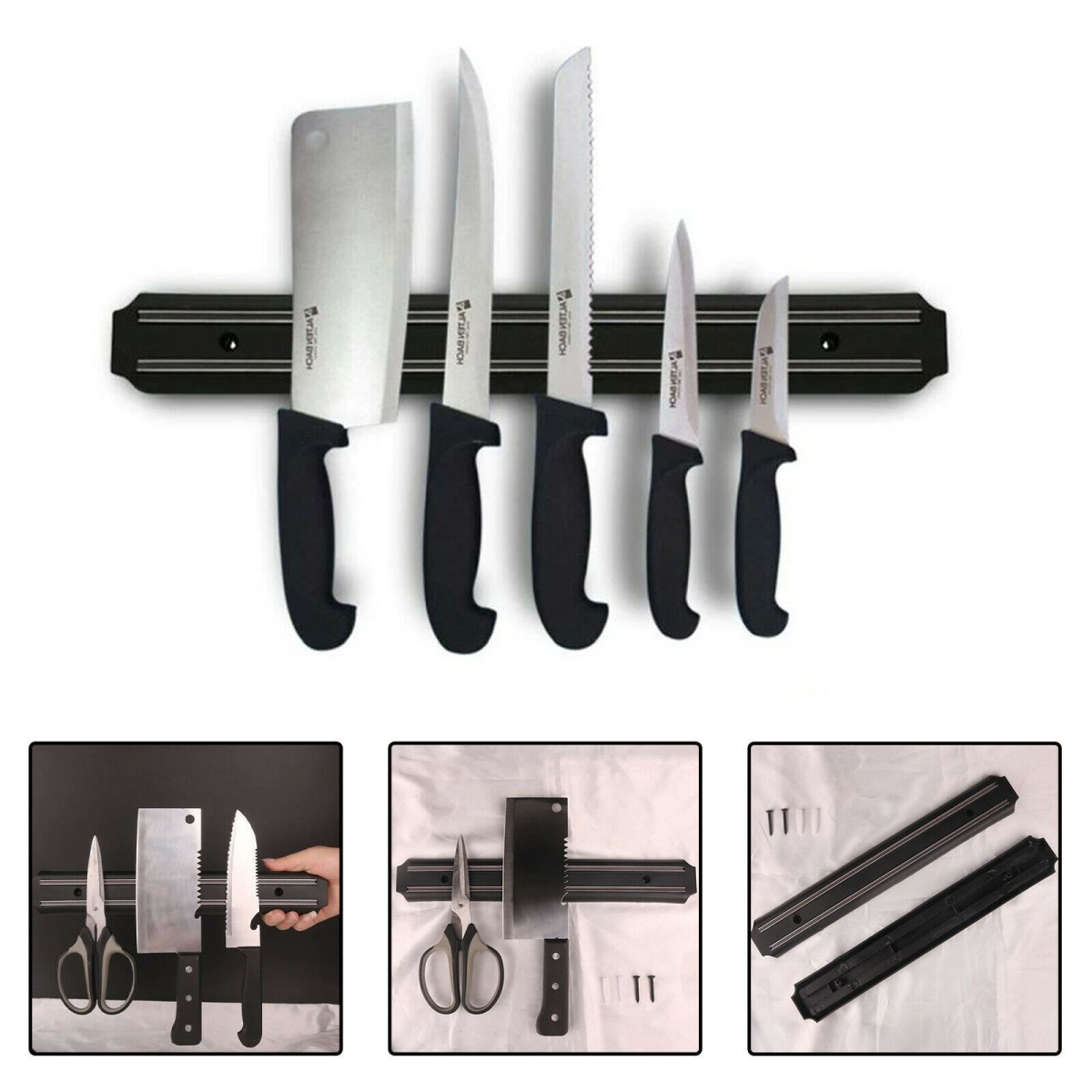 20cm Strong Magnetic Knife Holder for Knives, Spoons and Spatulas, for Home and Restaurant Use