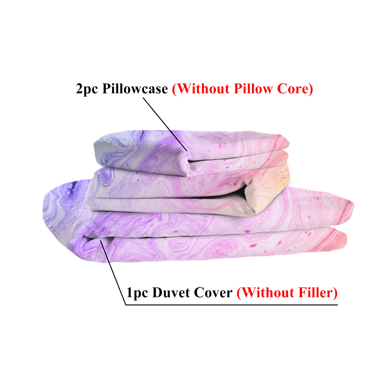 Girly Duvet Cover Rainbow Glitter Ombre Bedding Sets 3 Pcs Chic Unicorn Pink Purple Blue Green Pastel Bed Spreads Sparkle Quilt Cover Set with 2 Pillow Shams (Single)