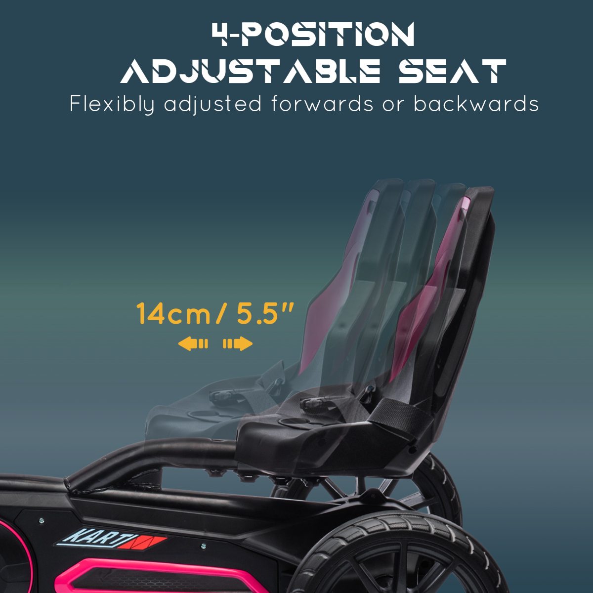 HOMCOM Kids Pedal Go Kart with Adjustable Seat & Handbrake