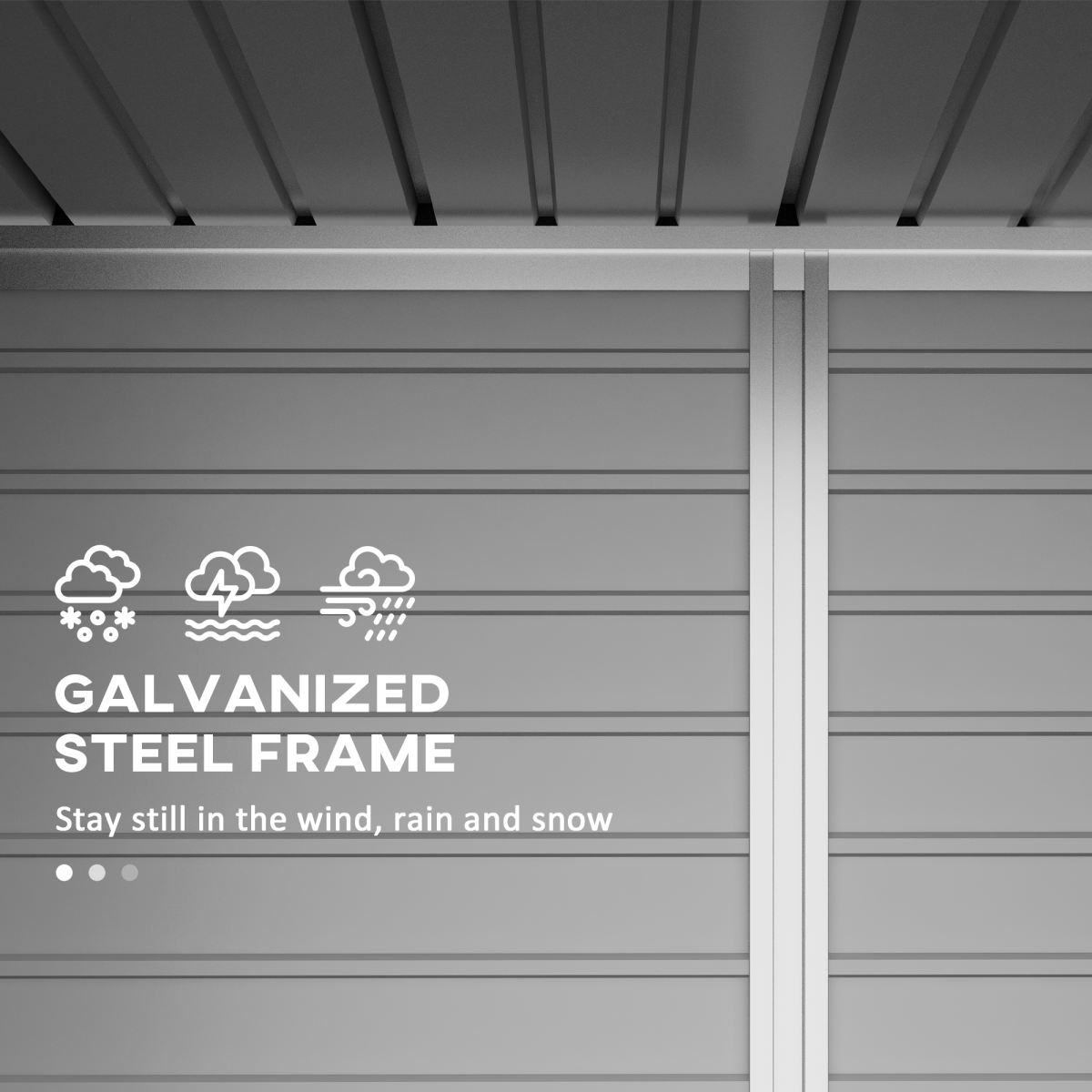 Outsunny 6.3 x 4.3ft Galvanised Steel Garden Shed with Lockable Door, Grey