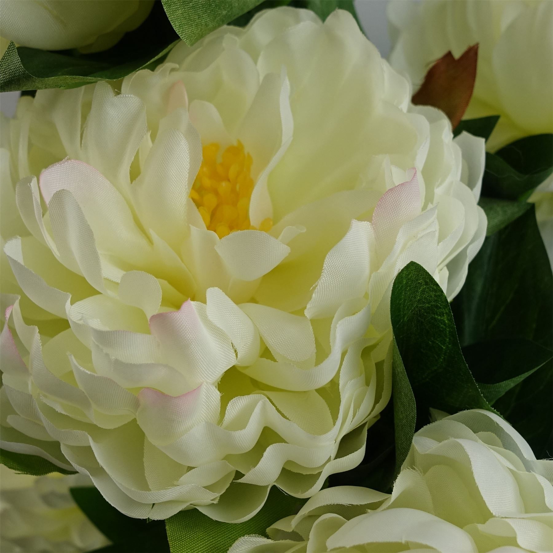 55cm Artificial White Peony Plant in Decorative Plastic Weighted Pot