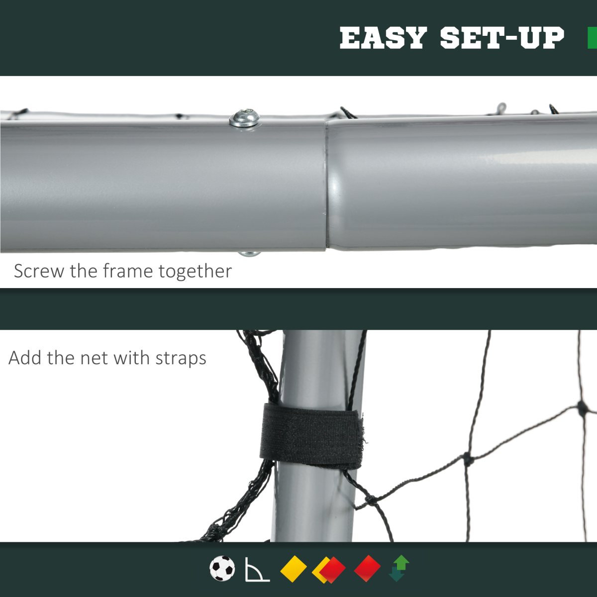 SPORTNOW 8ft x 5ft Football Goal with Weather-Resistant Net and Powder-Coated Metal Frame