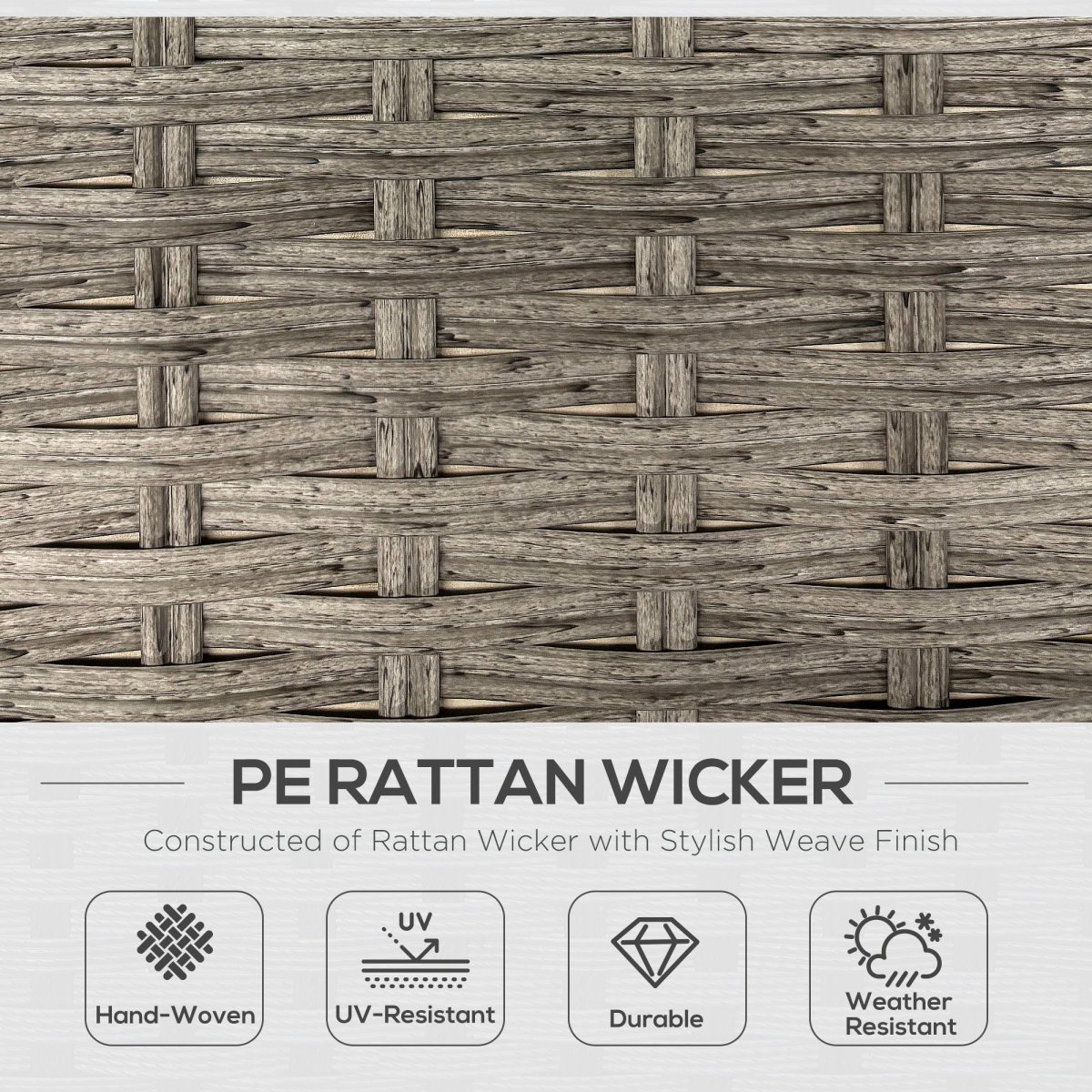 Outsunny 6-Piece Rattan Garden Corner Sofa Set, Light Grey