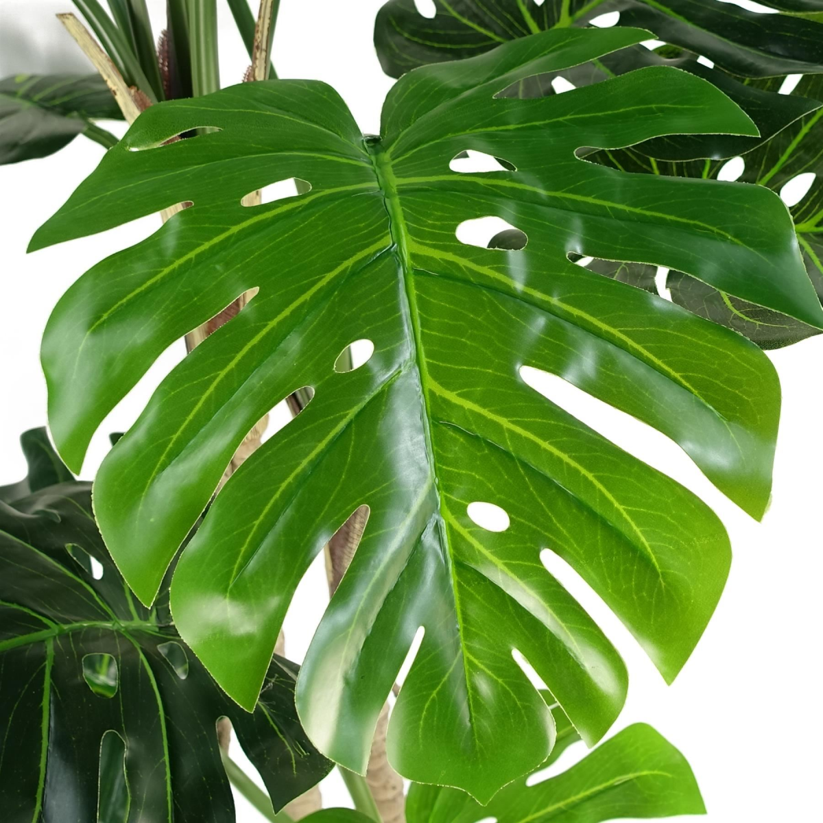 Leaf 150cm Realistic Monstera Plant with Black Pot and Copper Metal Planter