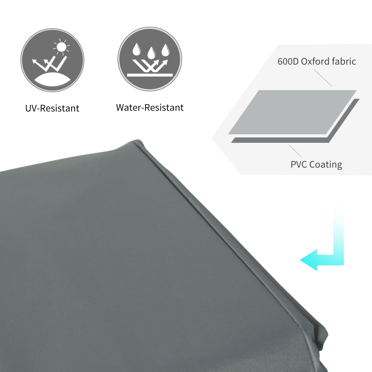 Outsunny 190 x 72cm Outdoor Furniture Cover, 600D Water & UV Resistant