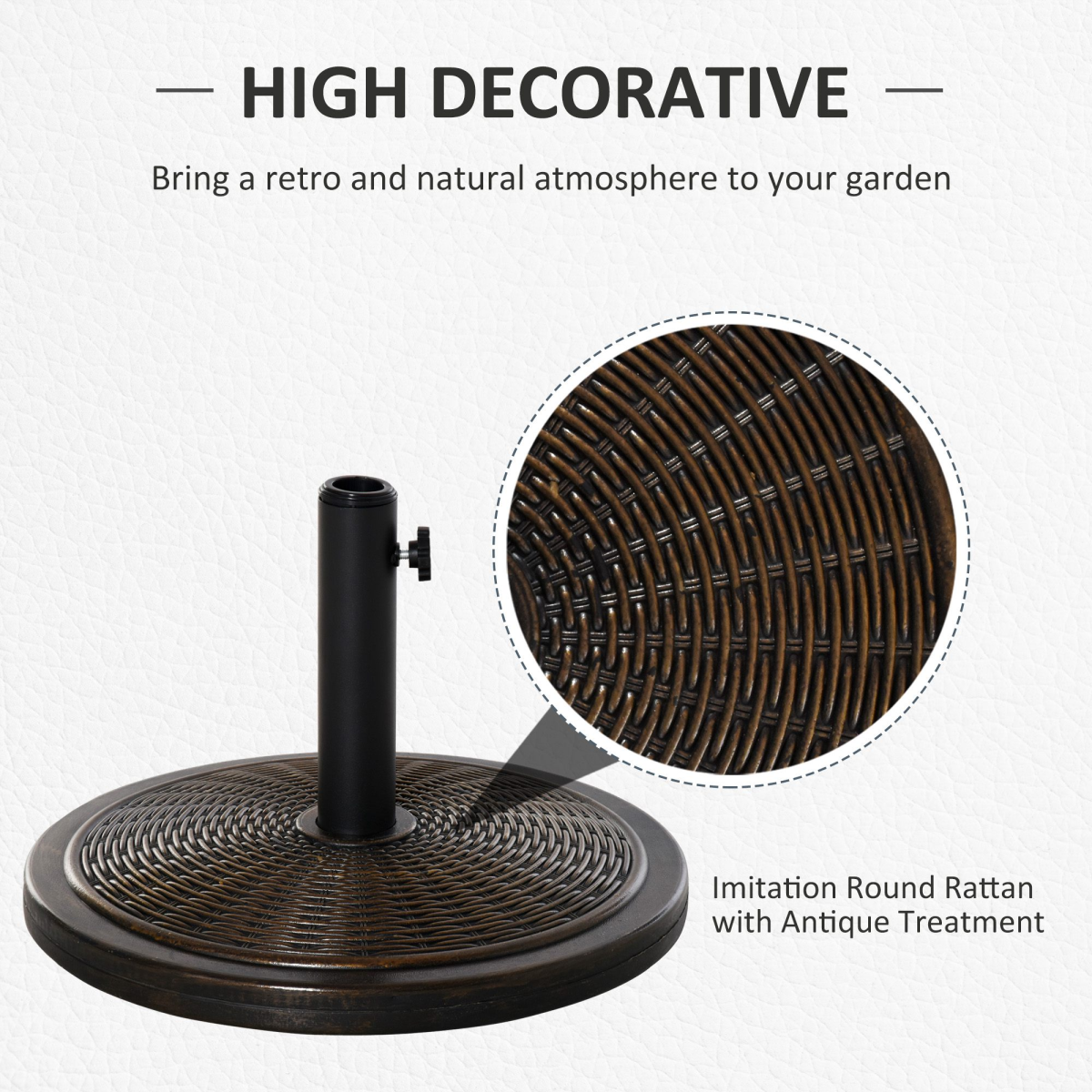 Outsunny 13kg Cantilever Umbrella Base with Adjustable Fit, Black