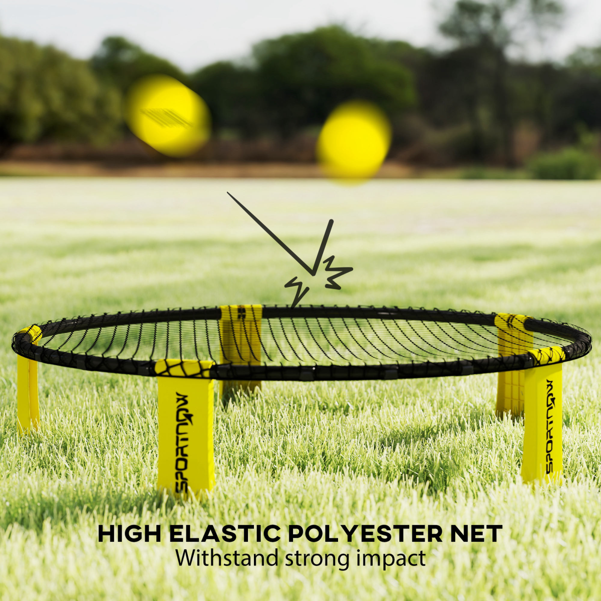 SPORTNOW Spikeball Game Set with Net, 3 Balls & Pump