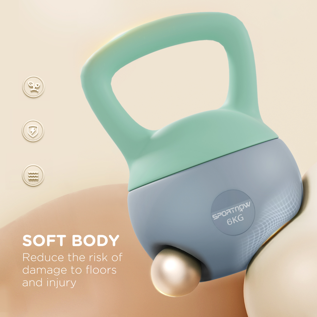 SPORTNOW 6kg Soft Body Kettlebell with Non-Slip Handle