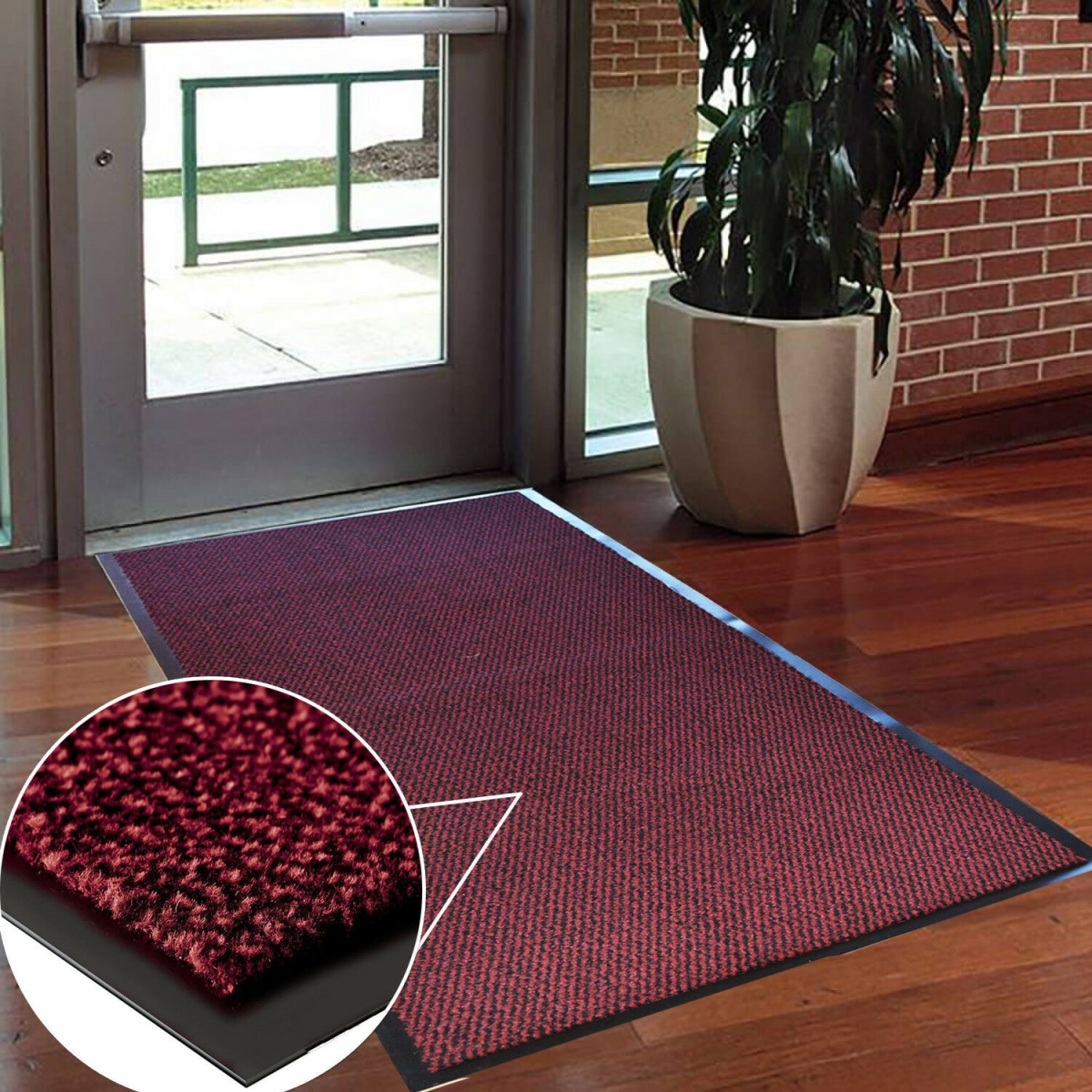 Red Super Hard Wearing Barrier Mat 80cm x 120cm for High Traffic Areas