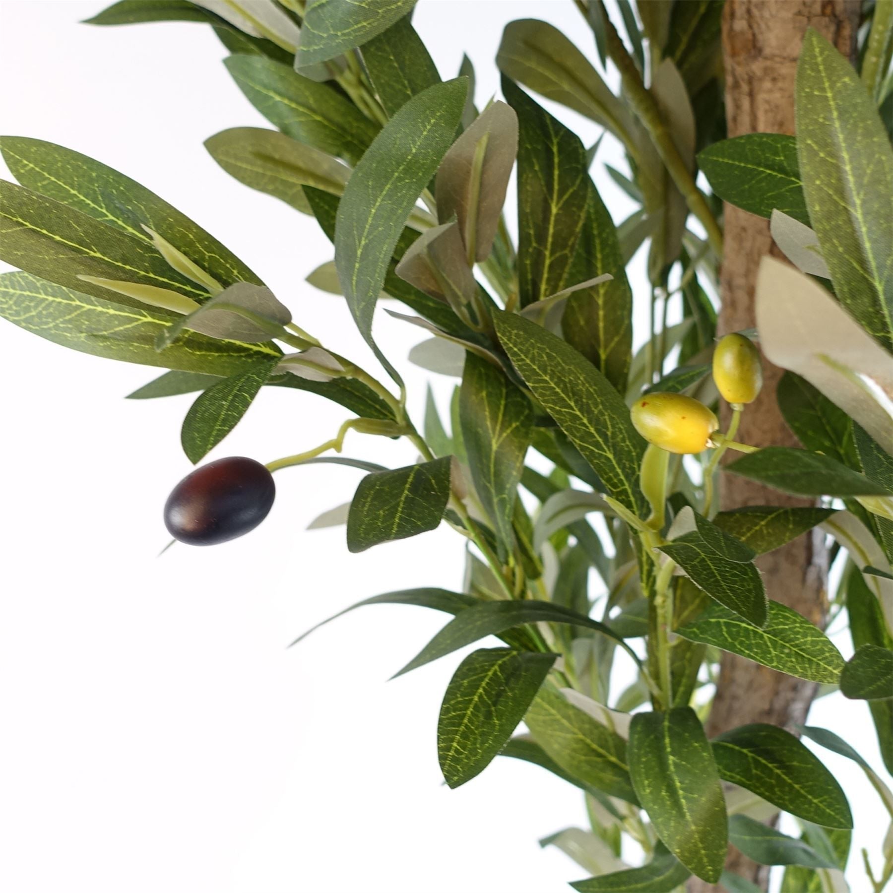 Leaf 150cm Artificial Natural Look Olive Tree with Natural Trunk and Silk Foliage, Fully Potted