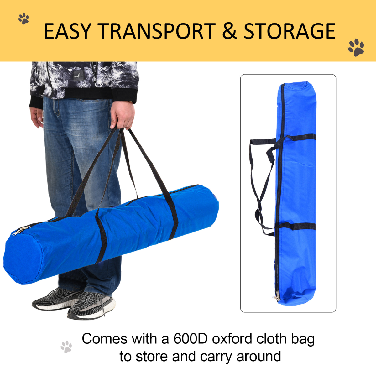Pet Agility Training Set with Hoop Poles, Tunnel, Ground Stakes, Rope and Carrying Bag