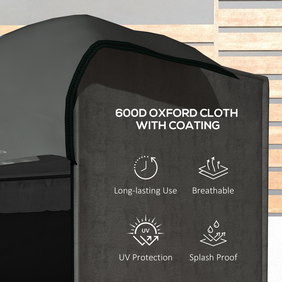 Outsunny Outdoor Swing Chair Cover, Garden Furniture Protector, 205 x 124 x 164 cm, Dark Grey