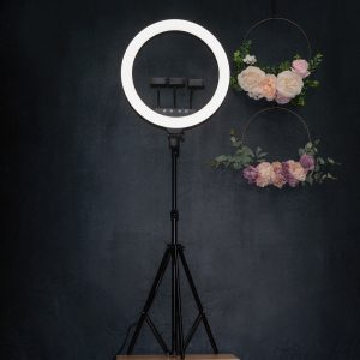 Native Lighting Eclipse Ring Light with Adjustable Tripod and 3 Phone Holders