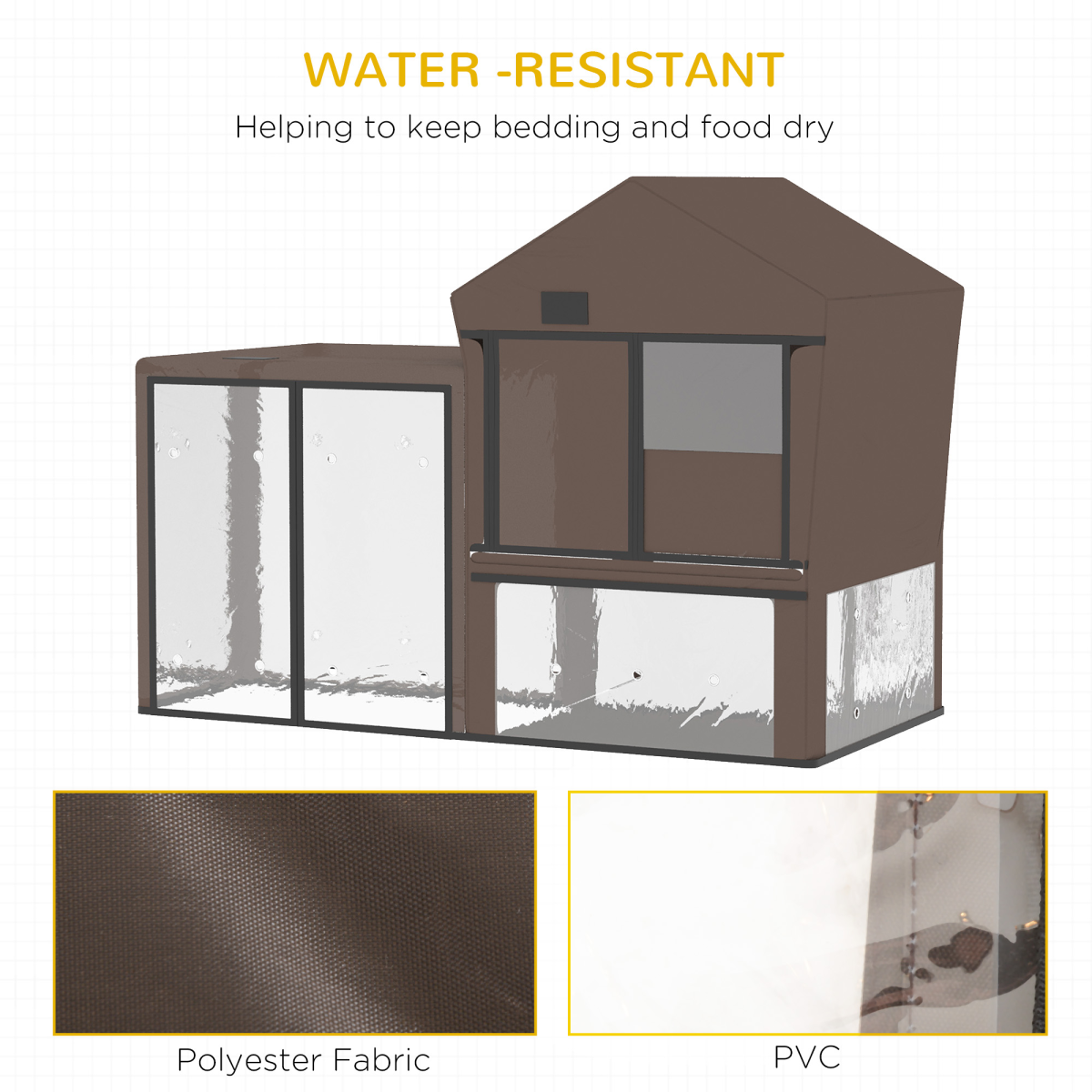 Water-Resistant Rabbit Hutch Cover with Zip Door and Ventilation