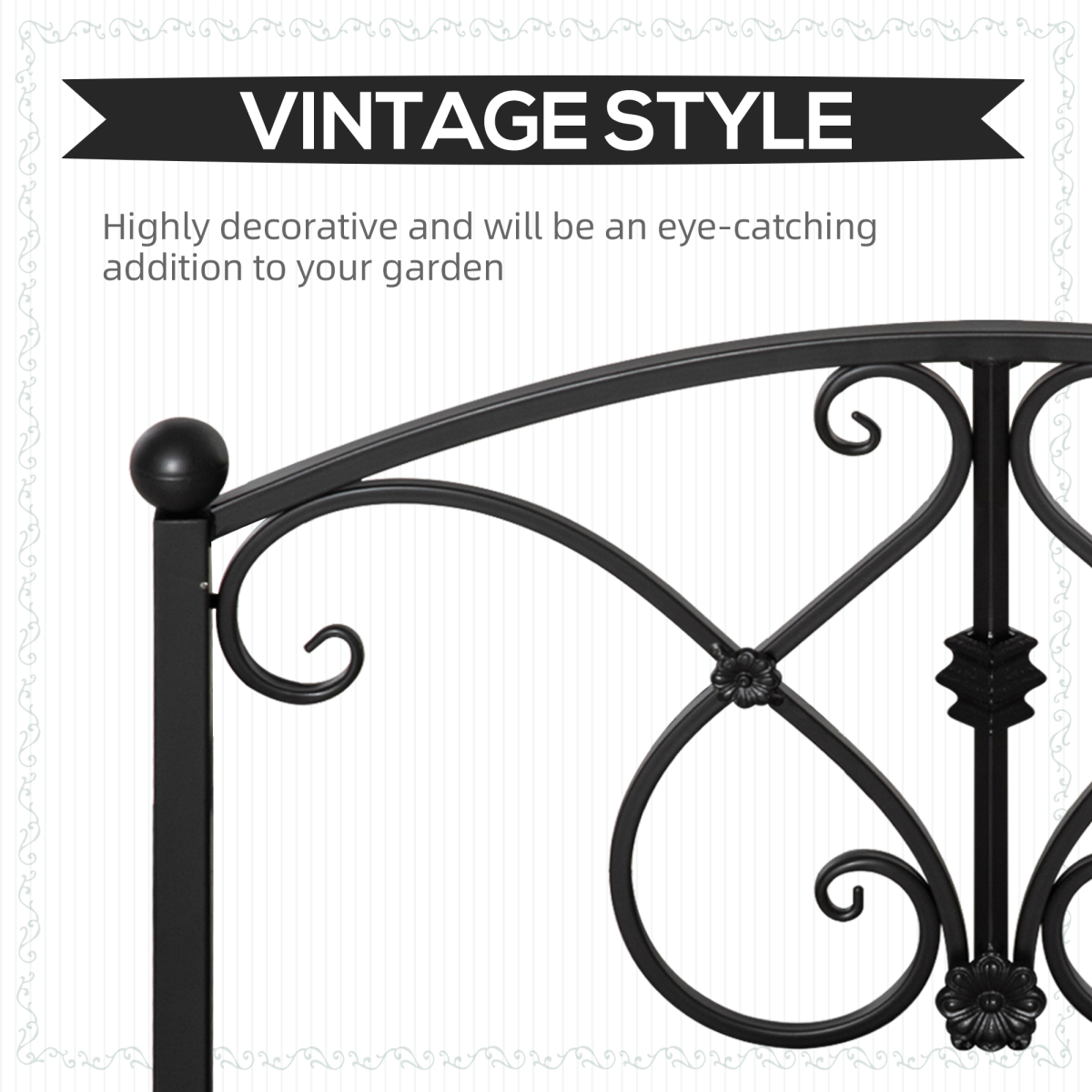 Outsunny Arched Decorative Garden Bridge with Safety Rails